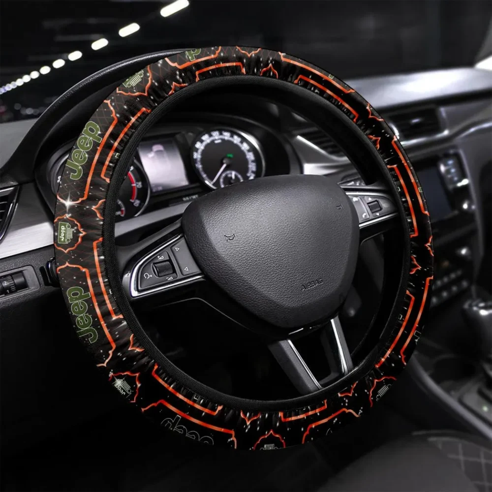 Open-Top SUV Steering Wheel Cover 3D Print, Sport-Inspired Steering Wheel Cover CAR550 - Orange