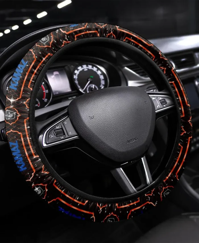 All-Terrain Steering Wheel Cover 3D Print, All-Season Driver's Grip Cover CAR550 - Orange