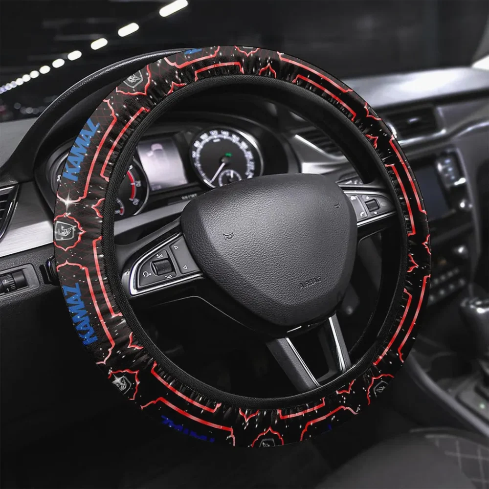 Transport Truck Steering Wheel Cover 3D Print, Modern Motorsport Grip Cover CAR146 - Red
