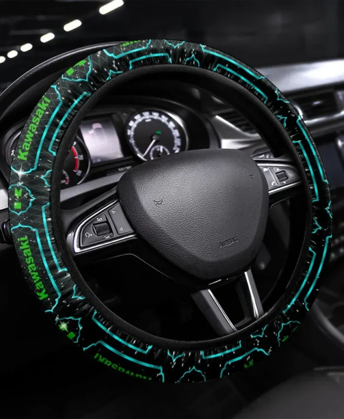 Agile Street Bike Steering Wheel Cover 3D Print, High-Performance Steering Cover CAR550 - Cyan