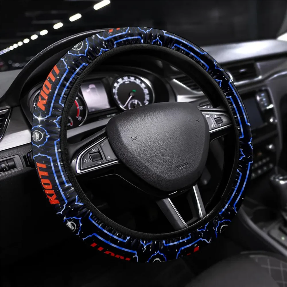 Versatile Crop Tractor Steering Wheel Cover 3D Print, Modern Motorsport Grip Cover CAR550 - Blue