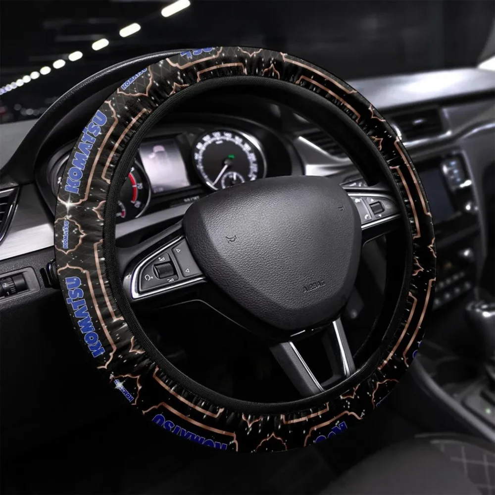 Earth Mover Steering Wheel Cover 3D Print, All-Season Driver's Grip Cover CAR550 - Brown