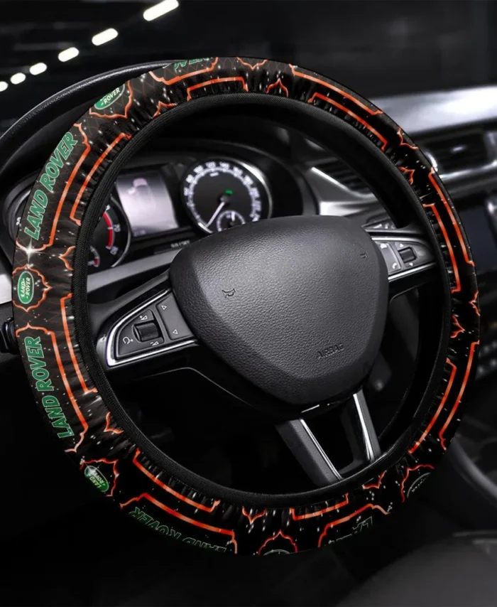 Utility Auto Maker Steering Wheel Cover 3D Print, Luxury Driver Comfort Wheel Cover CAR550 - Orange