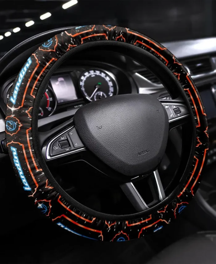All-Purpose Work Tractor Steering Wheel Cover 3D Print, Custom Ride Control Wheel Cover CAR145 - Orange