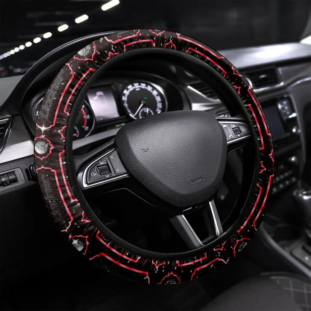 Tractors Steering Wheel Cover 3D Print, All-Season Driver's Grip Cover CAR145 - Red