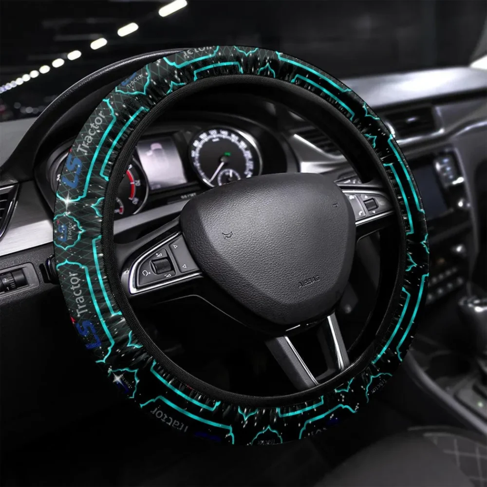 Utility Tractor Steering Wheel Cover 3D Print, Driver's Everyday Comfort Cover CAR550 - Cyan