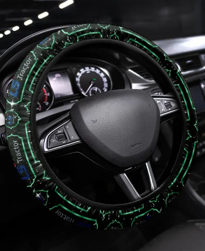 Field Tractor Steering Wheel Cover 3D Print, Custom Car Culture Wheel Cover CAR550 - Green