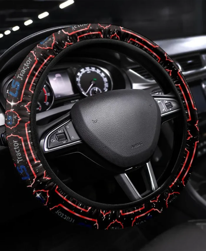 Agricultural Tractor Steering Wheel Cover 3D Print, Durable Custom Drive Cover CAR550 - Red