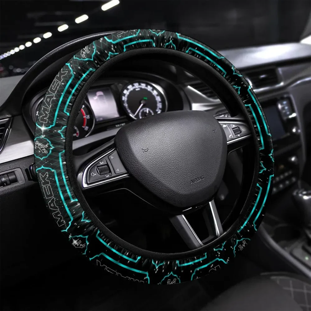 Transport Steering Wheel Cover 3D Print, Luxury Driver Comfort Wheel Cover CAR550 - Cyan