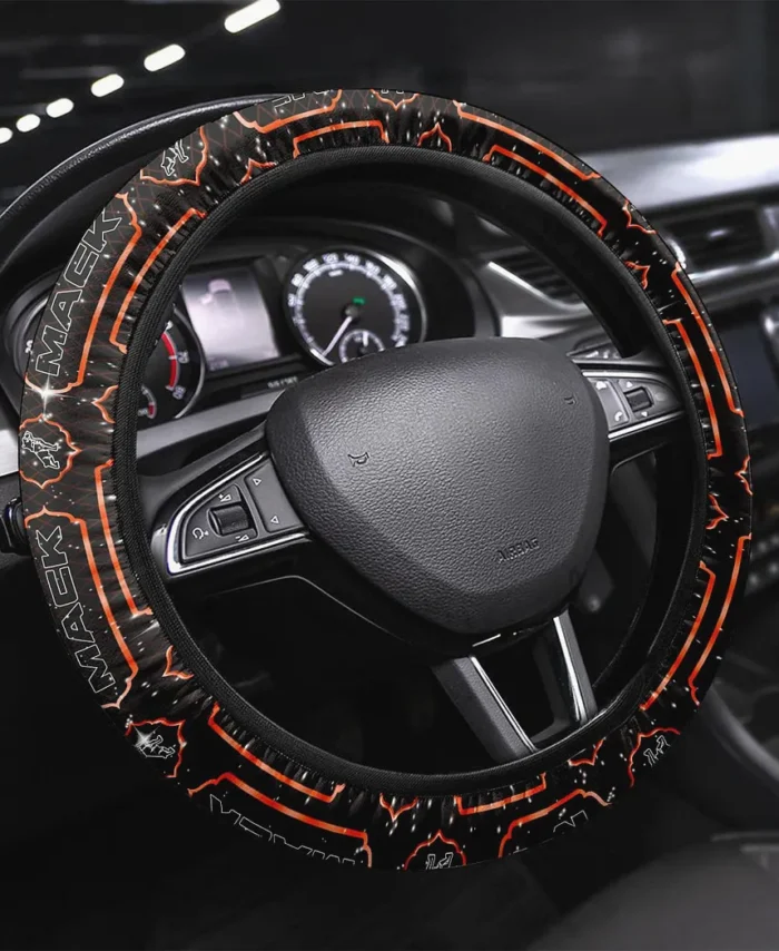 Road Hauler Steering Wheel Cover 3D Print, Luxury Driver Comfort Wheel Cover CAR146 - Orange