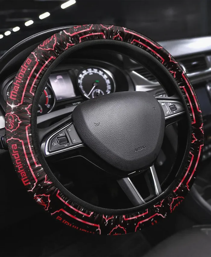 Utility Agricultural Tractor Steering Wheel Cover 3D Print, Custom Ride Control Wheel Cover Car146 - Red