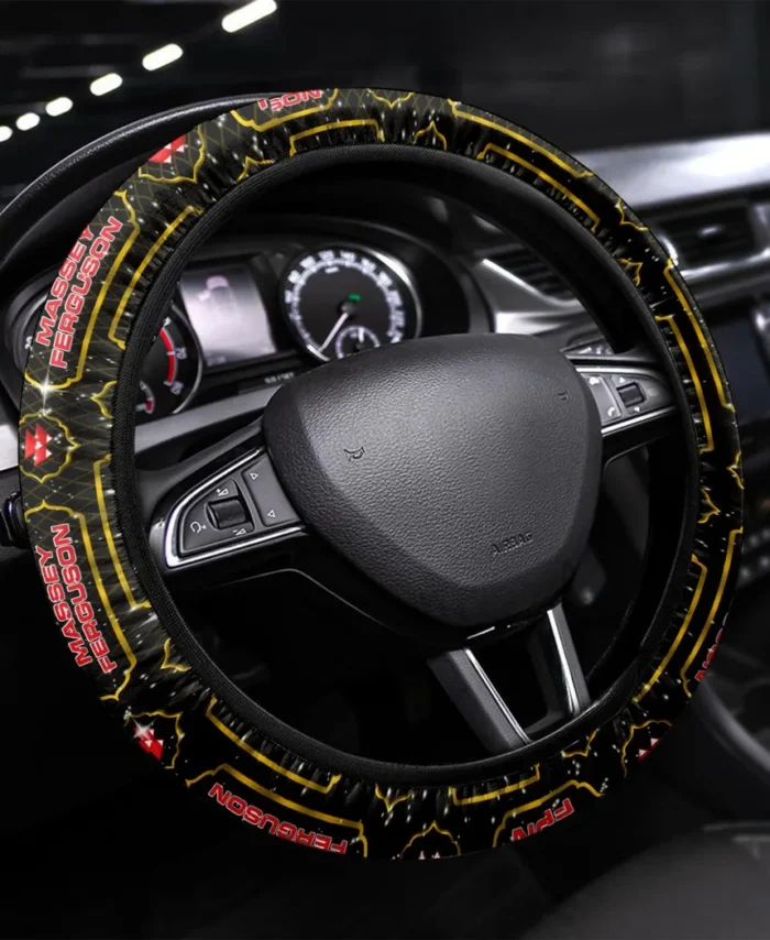 Crop Management Steering Wheel Cover 3D Print, Sporty Road Warrior Cover CAR145 - Yellow