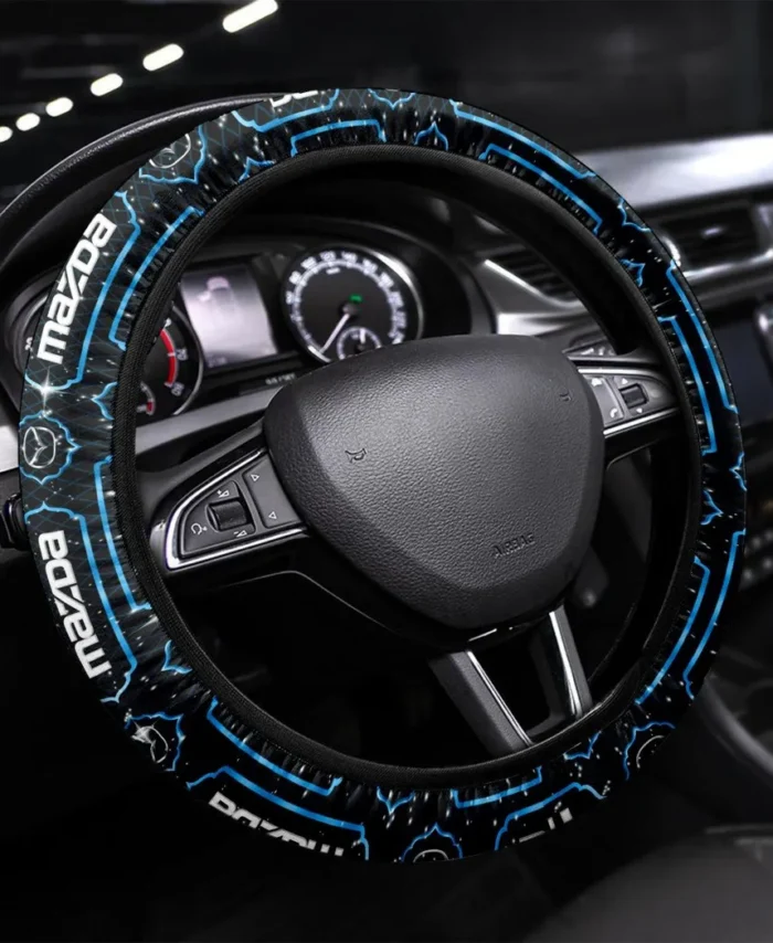 Sport Hatchback Steering Wheel Cover 3D Print, Luxury Driver Comfort Wheel Cover CAR550 - Blue