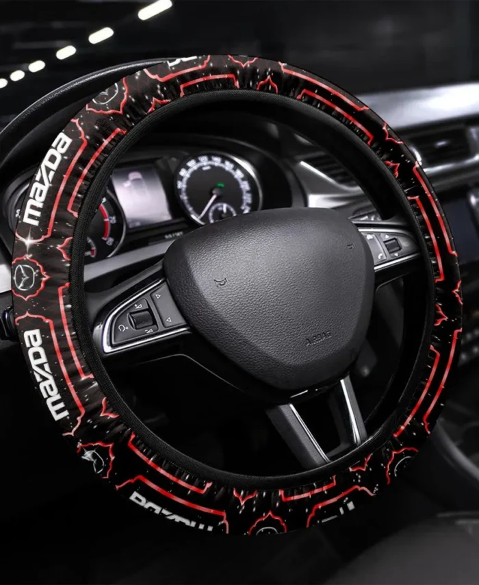 Roadster Steering Wheel Cover 3D Print, Sporty Road Warrior Cover CAR550 - Red