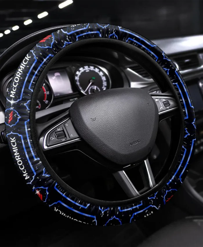 Soil Preparation Machine Steering Wheel Cover 3D Print, Auto Fan Comfort Wheel Cover CAR145 - Blue