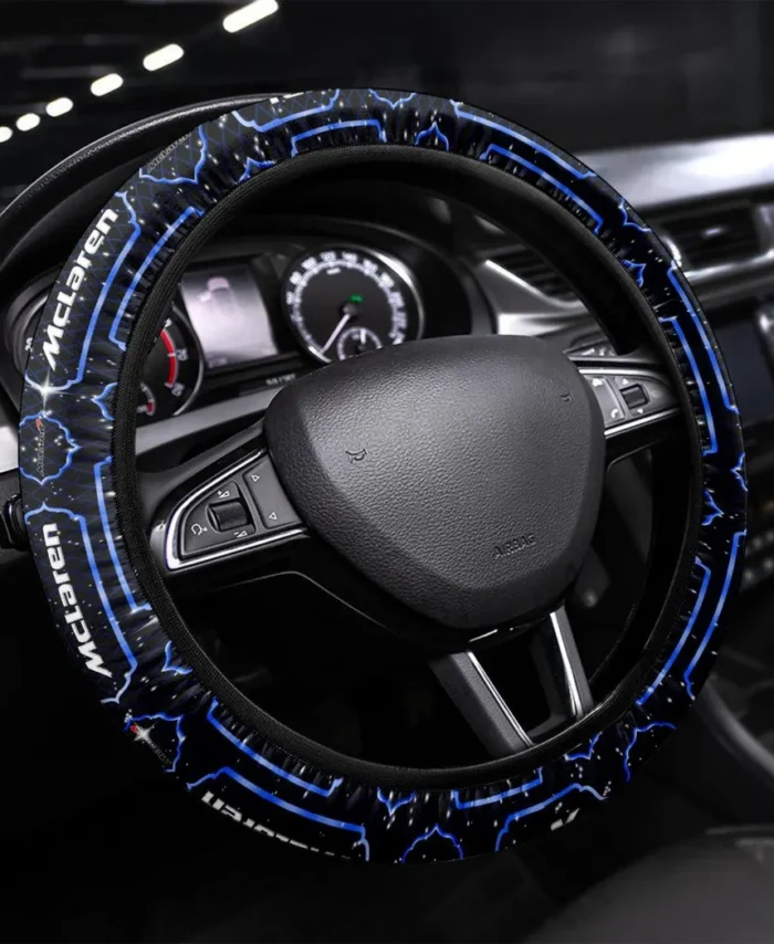 Racing Icon Steering Wheel Cover 3D Print, Performance Car Enthusiast Wheel Cover CAR550 - Blue