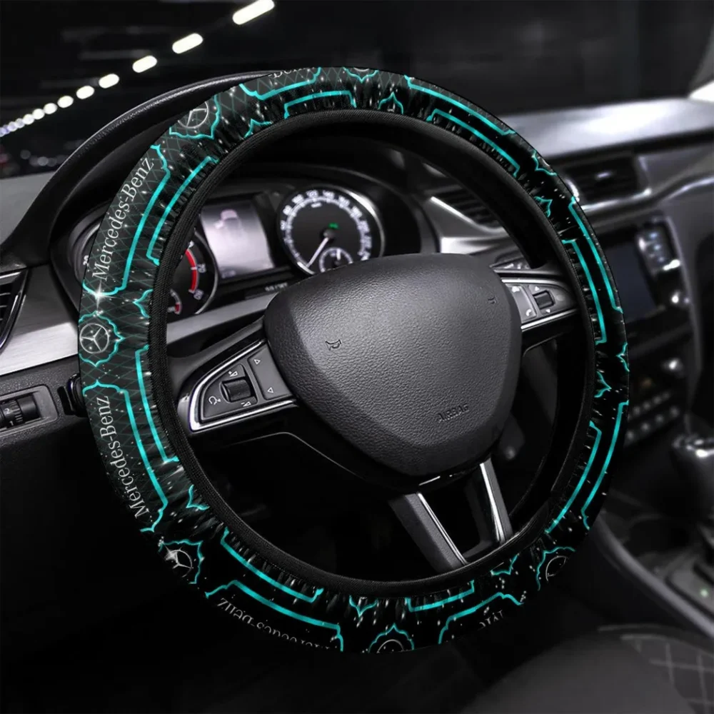 Premium Road Car Steering Wheel Cover 3D Print, Custom Road Grip Cover CAR550 - Cyan