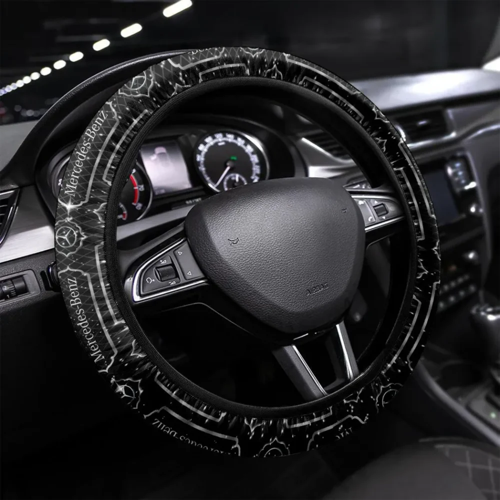 Premium Road Car Steering Wheel Cover 3D Print, Classic Car Style Wheel Cover CAR550 - White