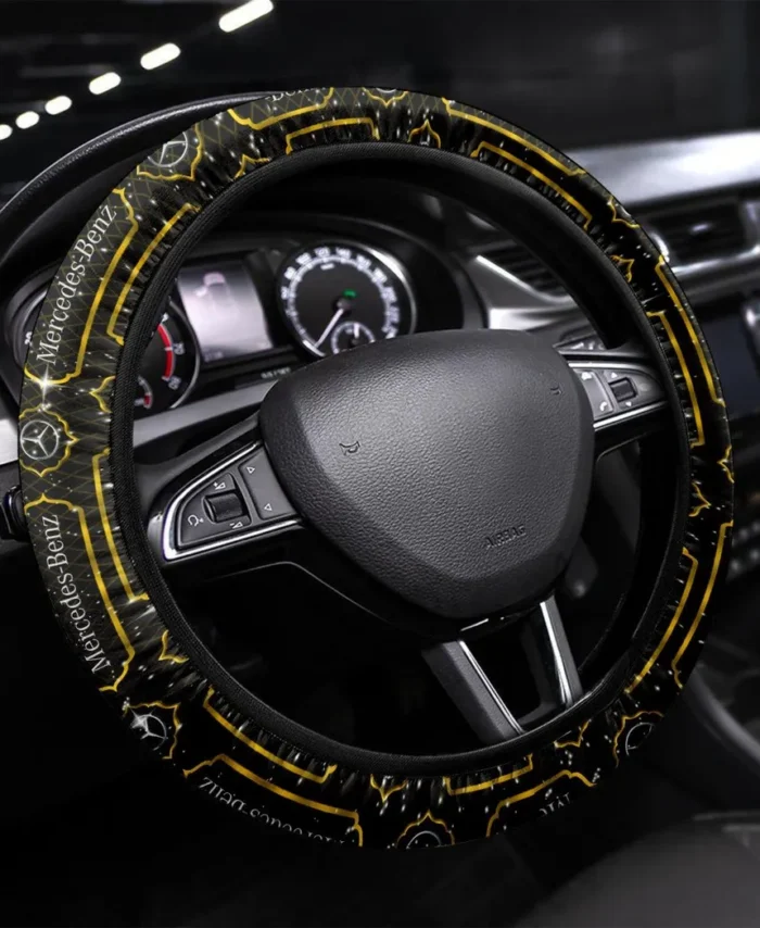 Luxury Car Steering Wheel Cover 3D Print, Performance Grip Steering Cover CAR550 - Yellow