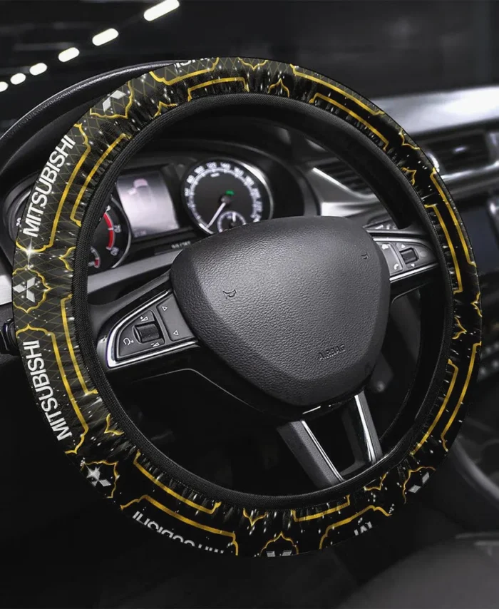 Compact Sedan Steering Wheel Cover 3D Print, Classic Car Style Wheel Cover CAR146 - Yellow