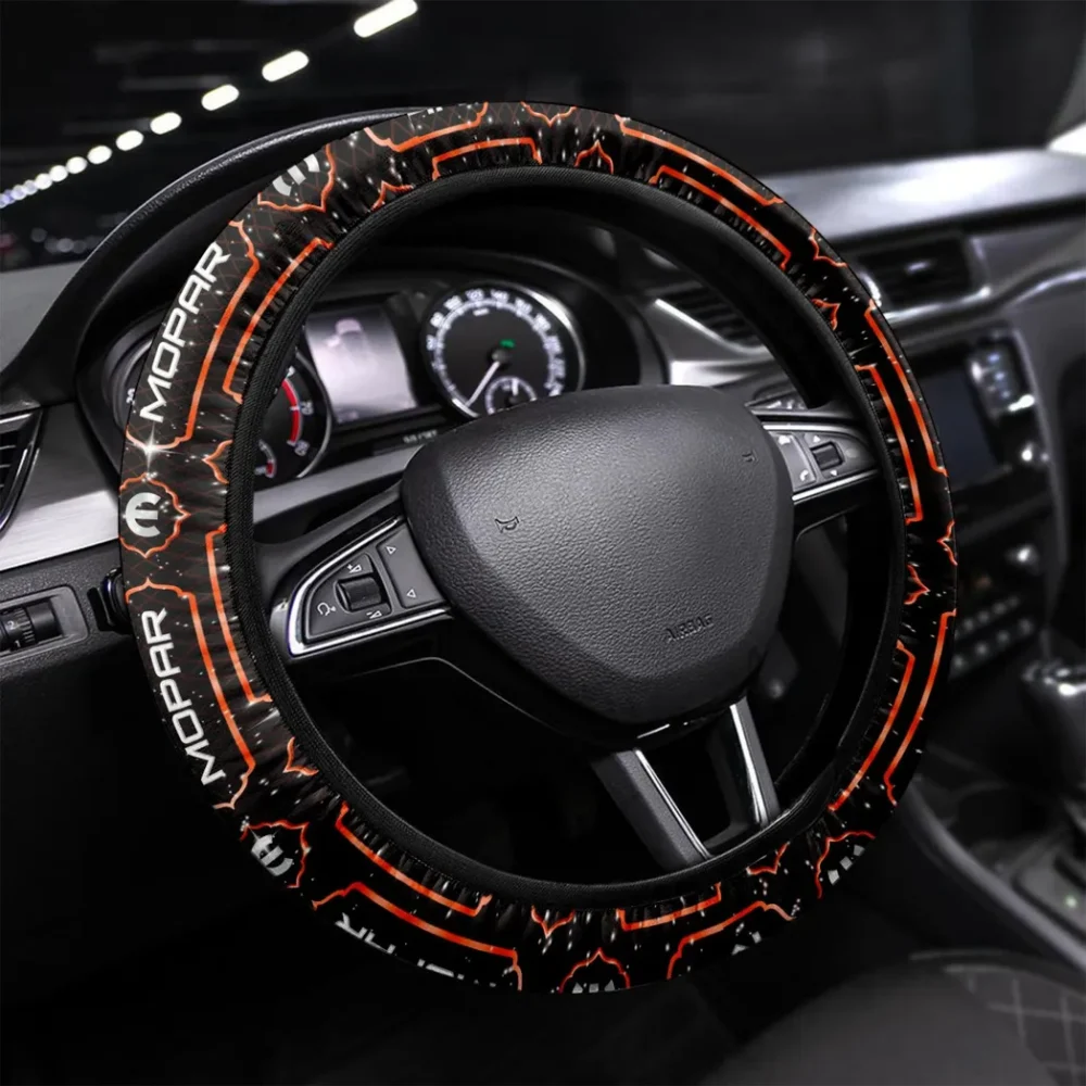 Classic Car Performance Steering Wheel Cover 3D Print, All-Season Driver's Grip Cover CAR550 - Orange