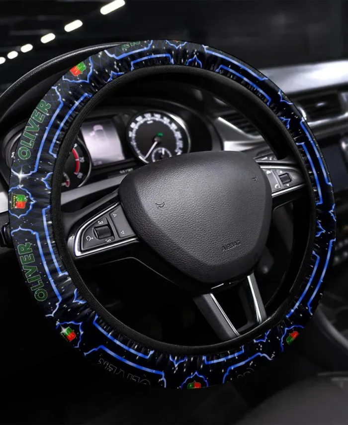 Agricultural Workhorse Steering Wheel Cover 3D Print, Classic Car Style Wheel Cover CAR550 - Blue