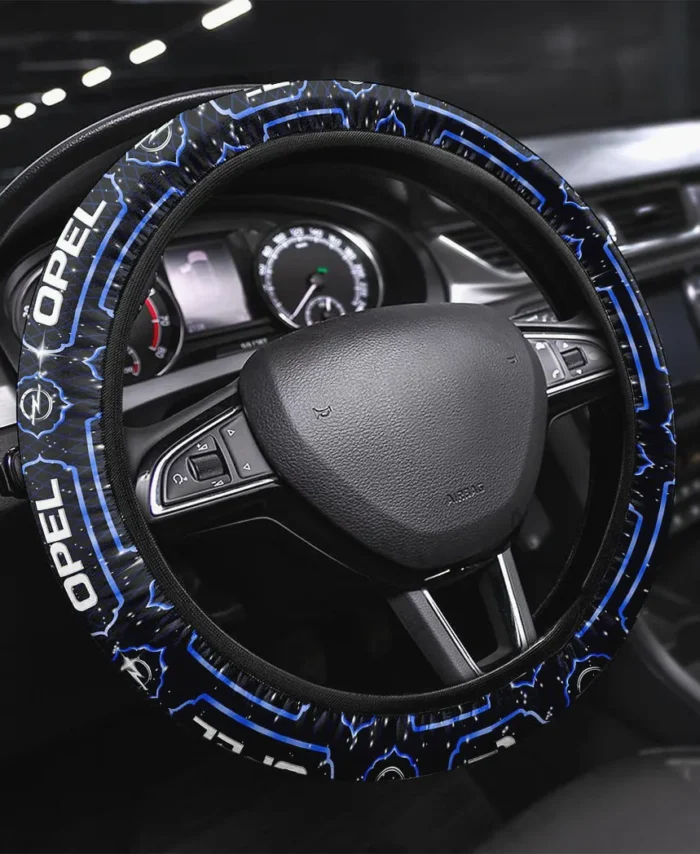 Affordable Automobile Steering Wheel Cover 3D Print, Driver's Everyday Comfort Cover CAR146 - Blue