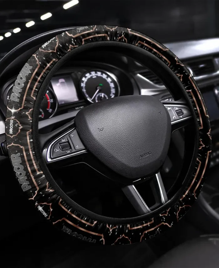 Road Hauler Steering Wheel Cover 3D Print, Modern Motorsport Grip Cover CAR550 - Brown