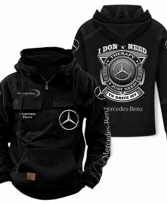 Performance Vehicle Tactical Quarter Zip Hoodie, Exclusive Logo Hoodie For Car Enthusiasts CAR106 - Black