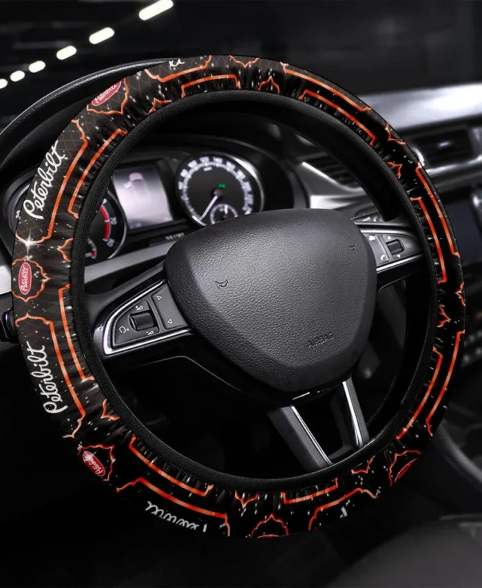 Road Hauler Steering Wheel Cover 3D Print, Sporty Road Warrior Cover CAR550 - Orange