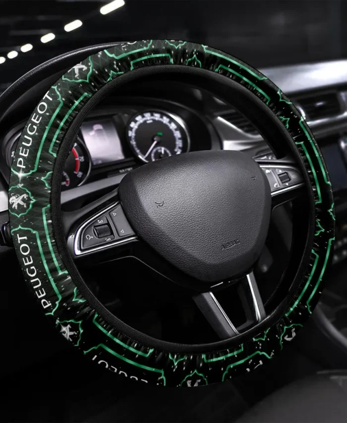Everyday Driver Steering Wheel Cover 3D Print, Sleek Leather Car Wheel Cover CAR550 - Green