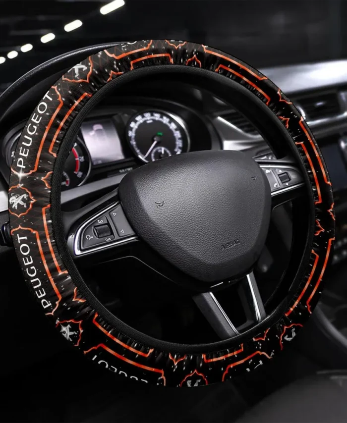 Commuter Steering Wheel Cover 3D Print, Driver's Everyday Comfort Cover CAR550 - Orange
