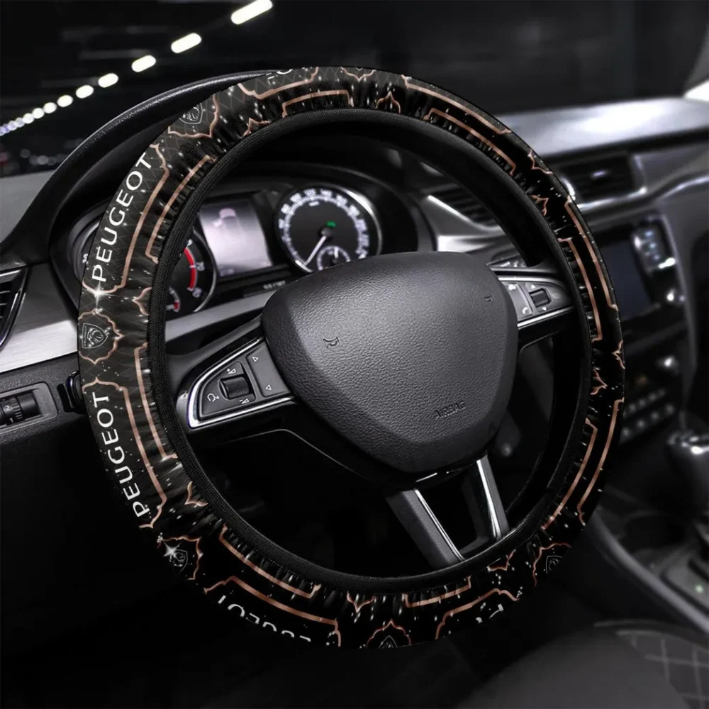 Compact Hatchback Steering Wheel Cover 3D Print, Driver's Everyday Comfort Cover CAR550 - Brown