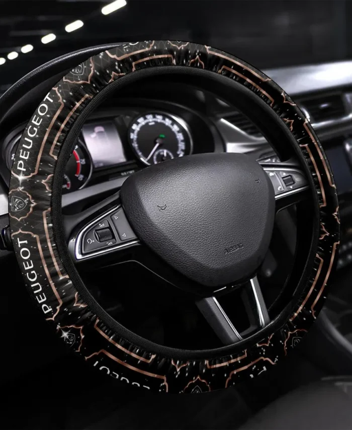 Compact Hatchback Steering Wheel Cover 3D Print, Driver's Everyday Comfort Cover CAR550 - Brown