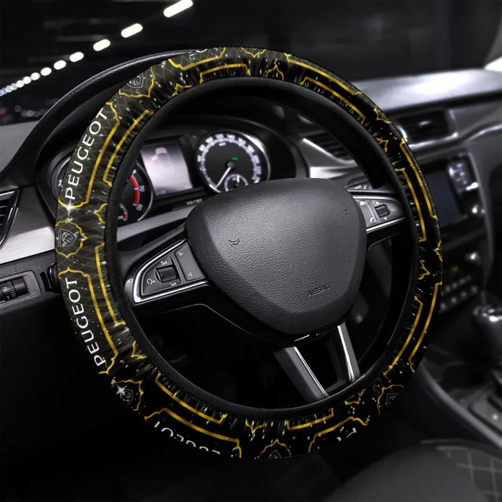 Small SUV Steering Wheel Cover 3D Print, Premium Car Fan Grip Cover CAR550 - Yellow