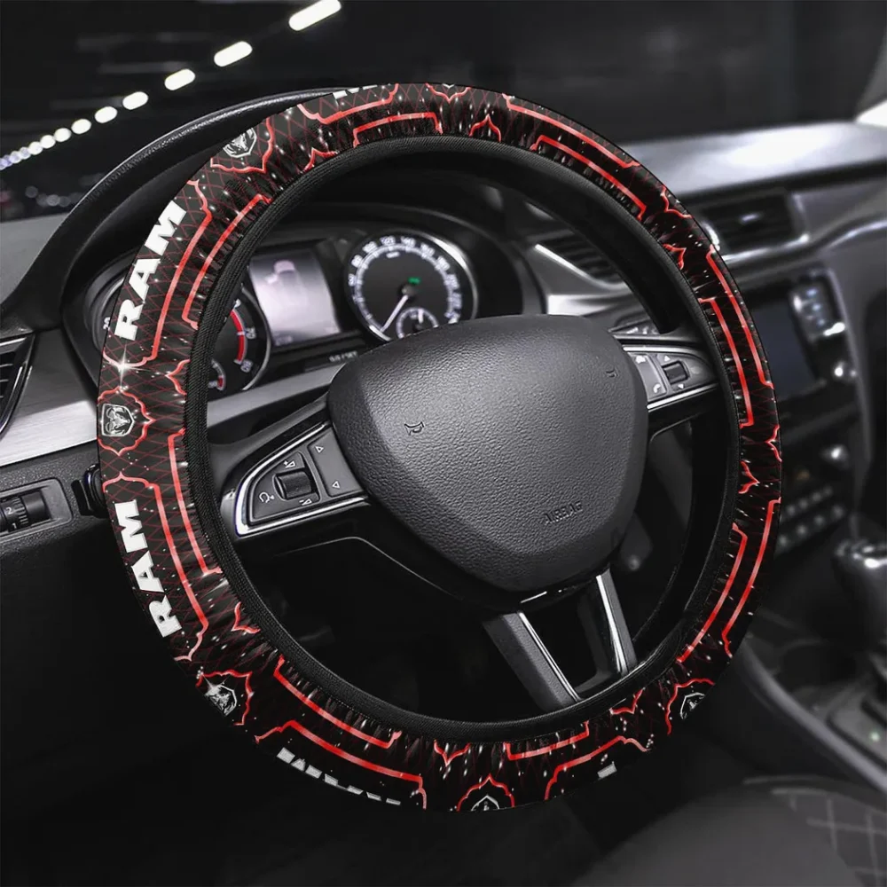 Work Truck Steering Wheel Cover 3D Print, Custom Car Culture Wheel Cover CAR146 - Red