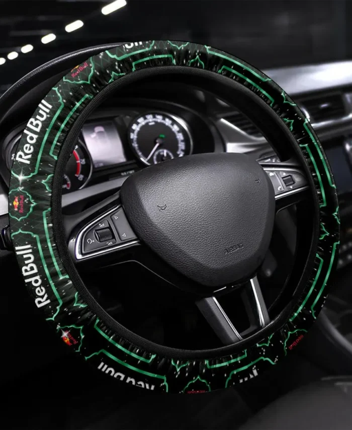 Racing Team Steering Wheel Cover 3D Print, Smooth Ride Steering Cover CAR550 - Green