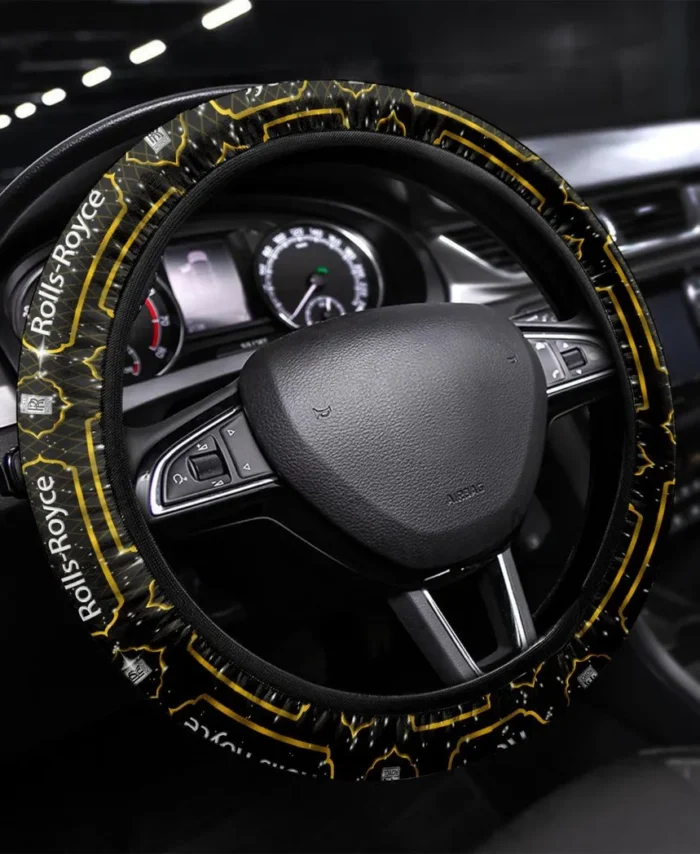 Exotic Luxury Ride Steering Wheel Cover 3D Print, Garage Lifestyle Wheel Cover CAR550 - Yellow
