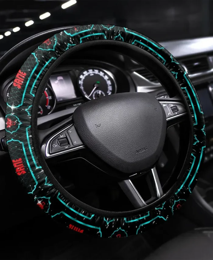 Agricultural Tractor Steering Wheel Cover 3D Print, Sleek Leather Car Wheel Cover CAR550 - Cyan
