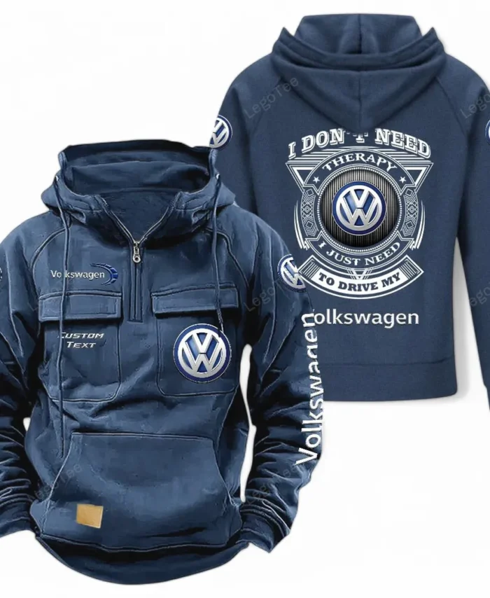 Sedan Vehicle Tactical Quarter Zip Hoodie, Exclusive Logo Hoodie For Car Enthusiasts CAR106 - Dark Blue