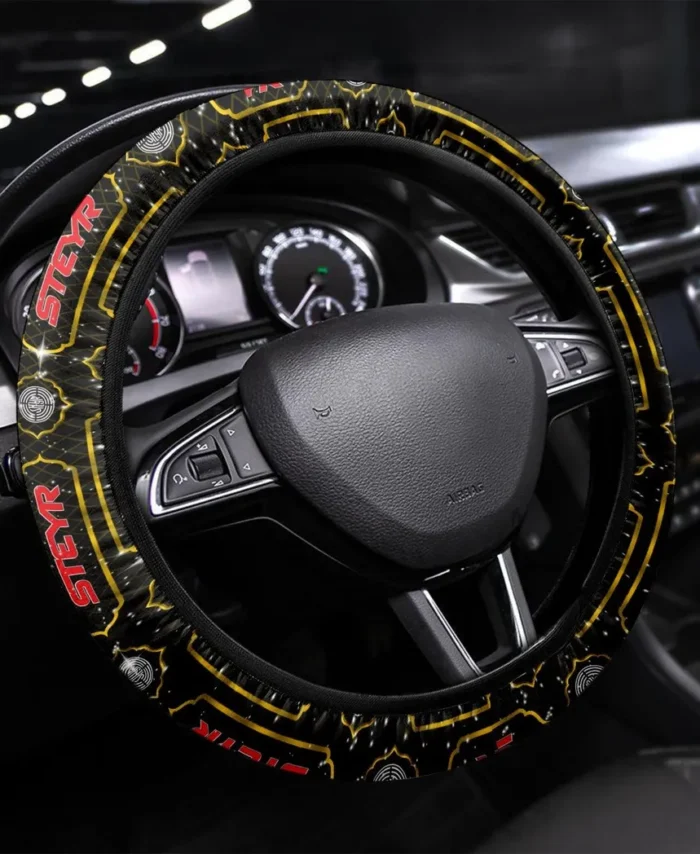 All-Terrain Farm Tractor Steering Wheel Cover 3D Print, Garage Lifestyle Wheel Cover CAR550 - Yellow