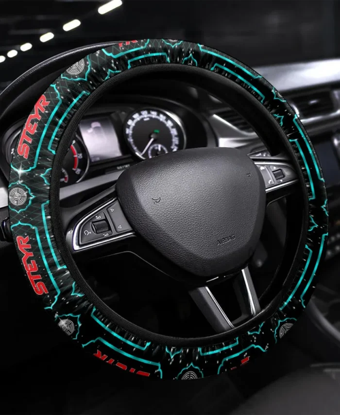 Precision Agriculture Tractor Steering Wheel Cover 3D Print, Durable Custom Drive Cover CAR145 - Cyan