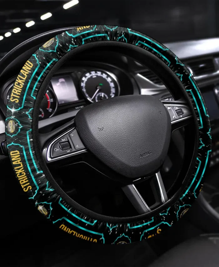 Industrial Tractor Steering Wheel Cover 3D Print, Auto Fan Comfort Wheel Cover CAR550 - Cyan