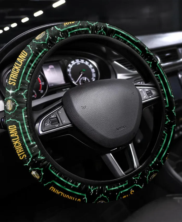 Engine-Powered Workhorse Steering Wheel Cover 3D Print, Sleek Leather Car Wheel Cover CAR145 - Green