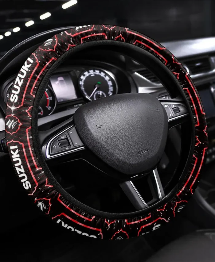 Speed Demon Steering Wheel Cover 3D Print, Sporty Road Warrior Cover CAR550 - Red