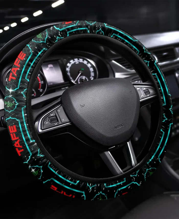 All-Round Farm Tractor Steering Wheel Cover 3D Print, All-Season Driver's Grip Cover CAR145 - Cyan