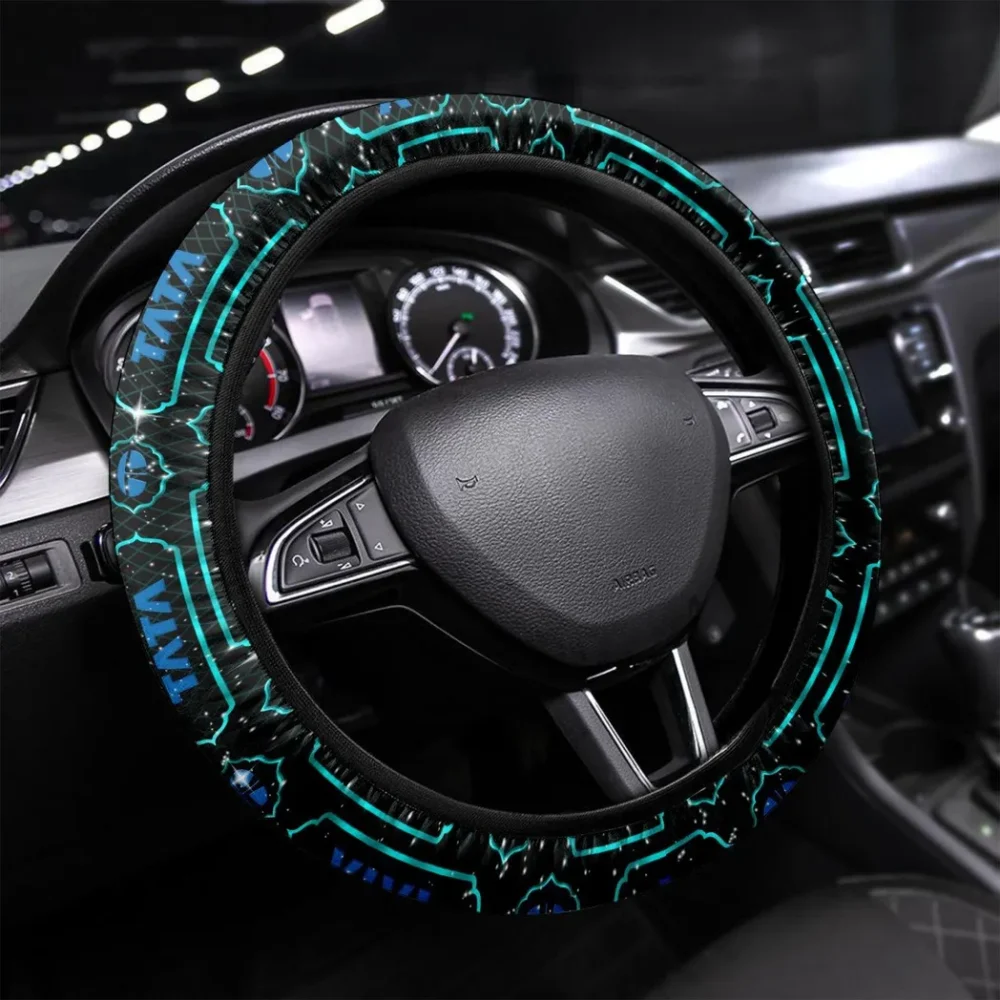 TransportPro Motors Steering Wheel Cover 3D Print, Sporty Road Warrior Cover CAR550 - Cyan