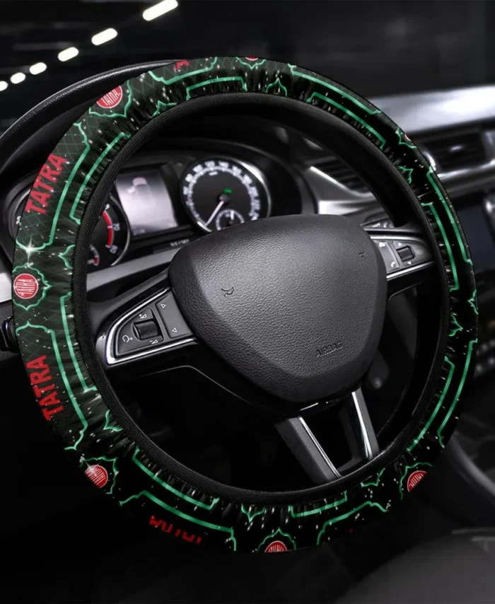 All-Terrain Truck Steering Wheel Cover 3D Print, Auto Fan Comfort Wheel Cover CAR550 - Green