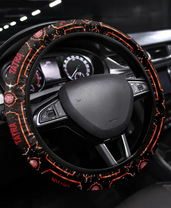 All-Terrain Truck Steering Wheel Cover 3D Print, Custom Road Grip Cover CAR550 - Orange