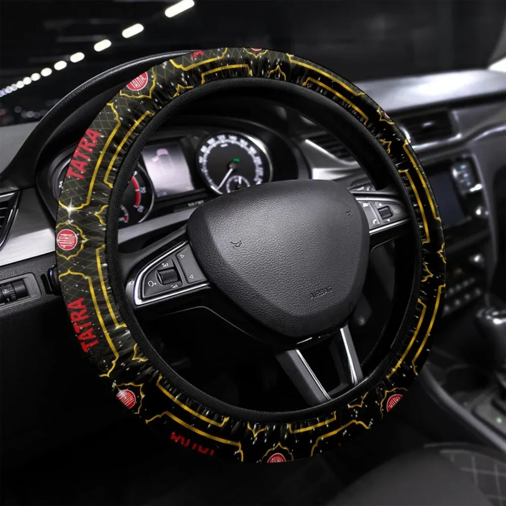 Adventure Truck Steering Wheel Cover 3D Print, Driver's Everyday Comfort Cover CAR550 - Yellow